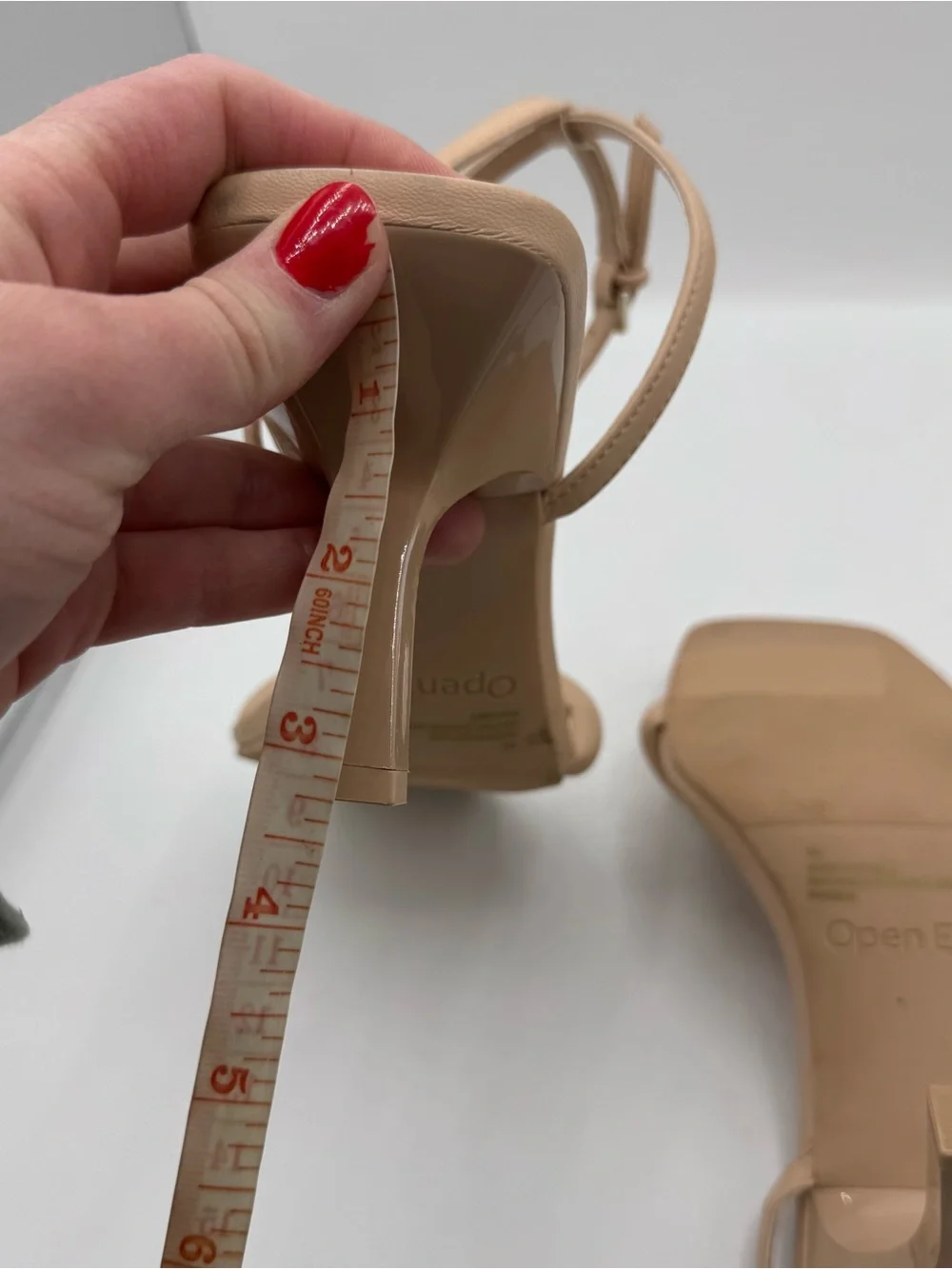 Open Edit Taytum Ankle Strap Heel Sandals Tan Cream Size US 9 neutral wedding